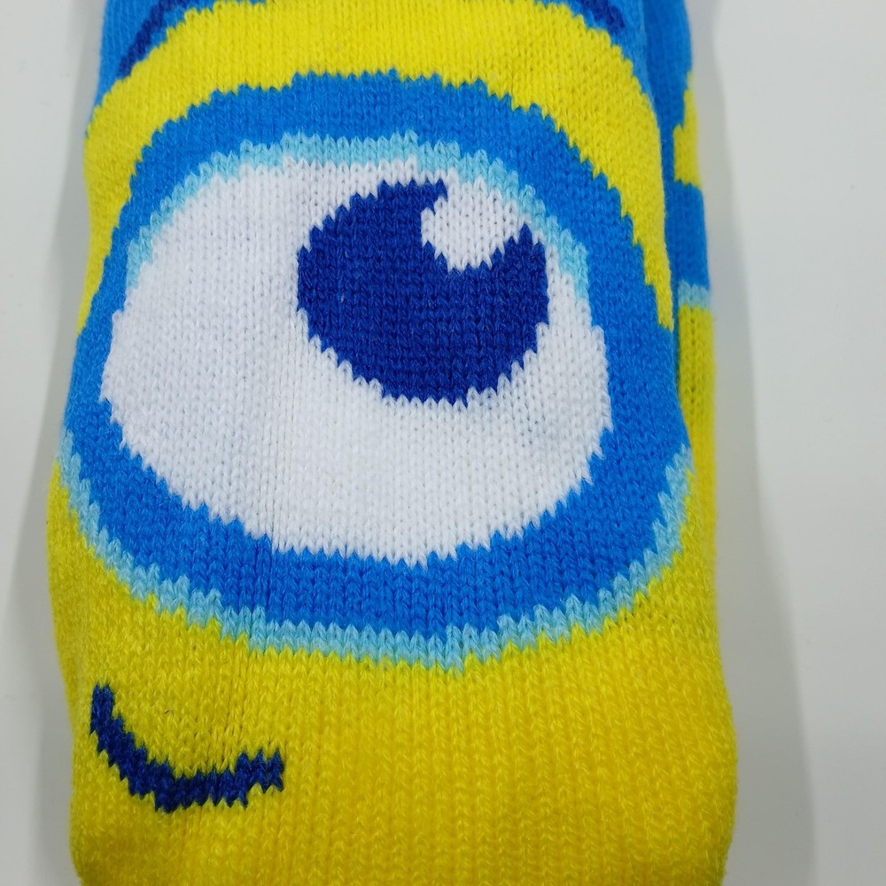 Minions Sherpa Lined Socks One Size Blue Yellow Slipper Non Slip Warm - Picture 5 of 7